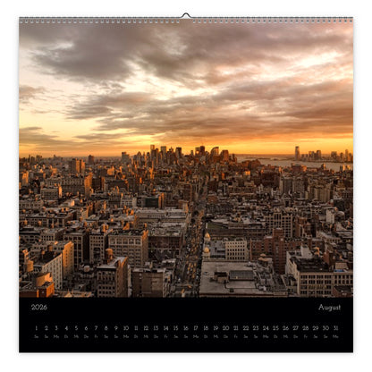 NYC skyline view from rooftop calendar
