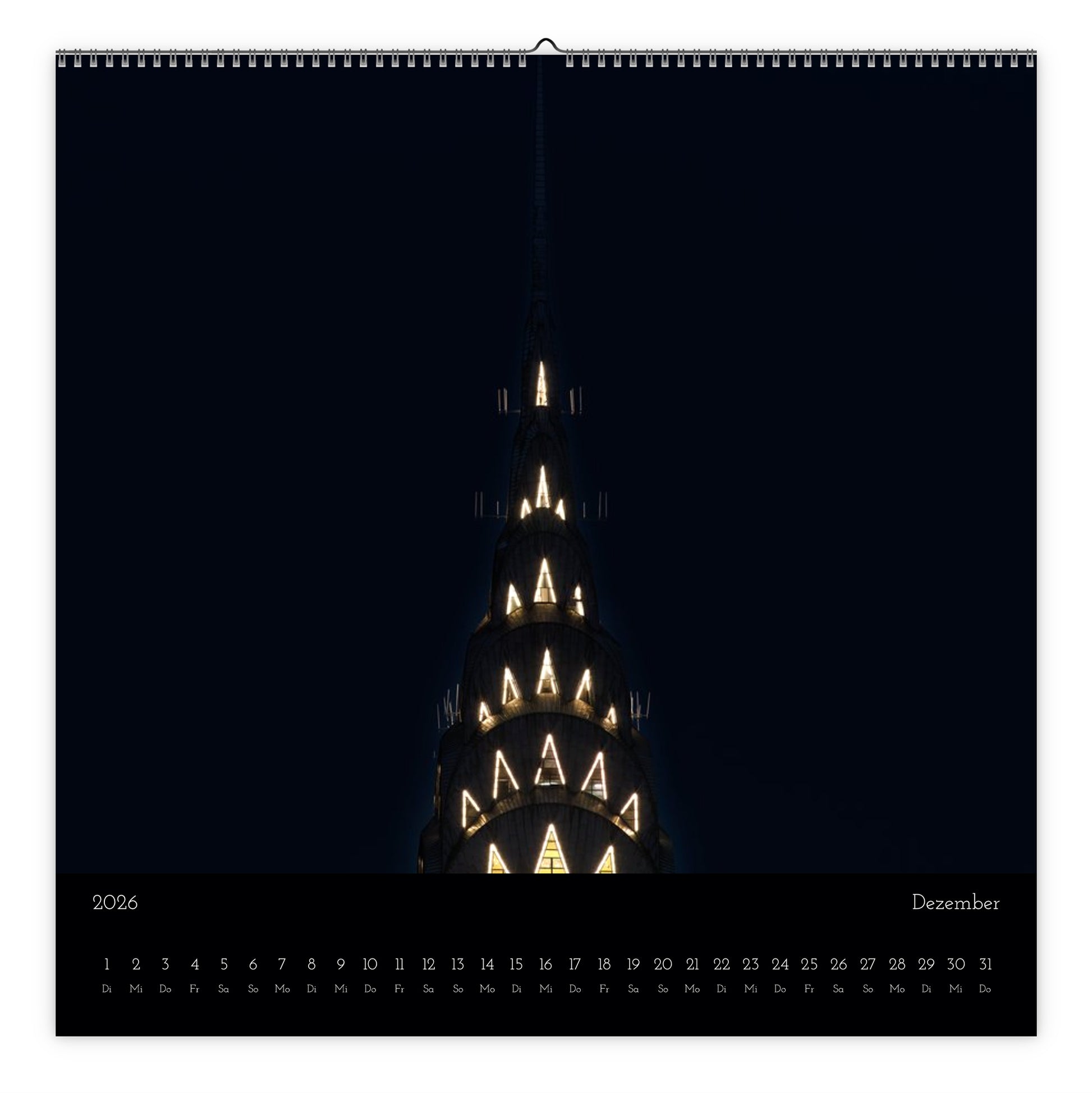 NYC skyline view from rooftop calendar