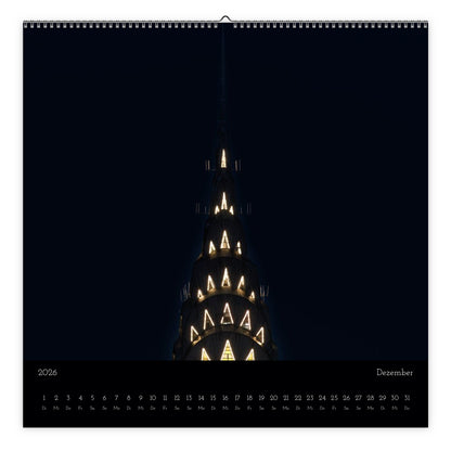 NYC skyline view from rooftop calendar