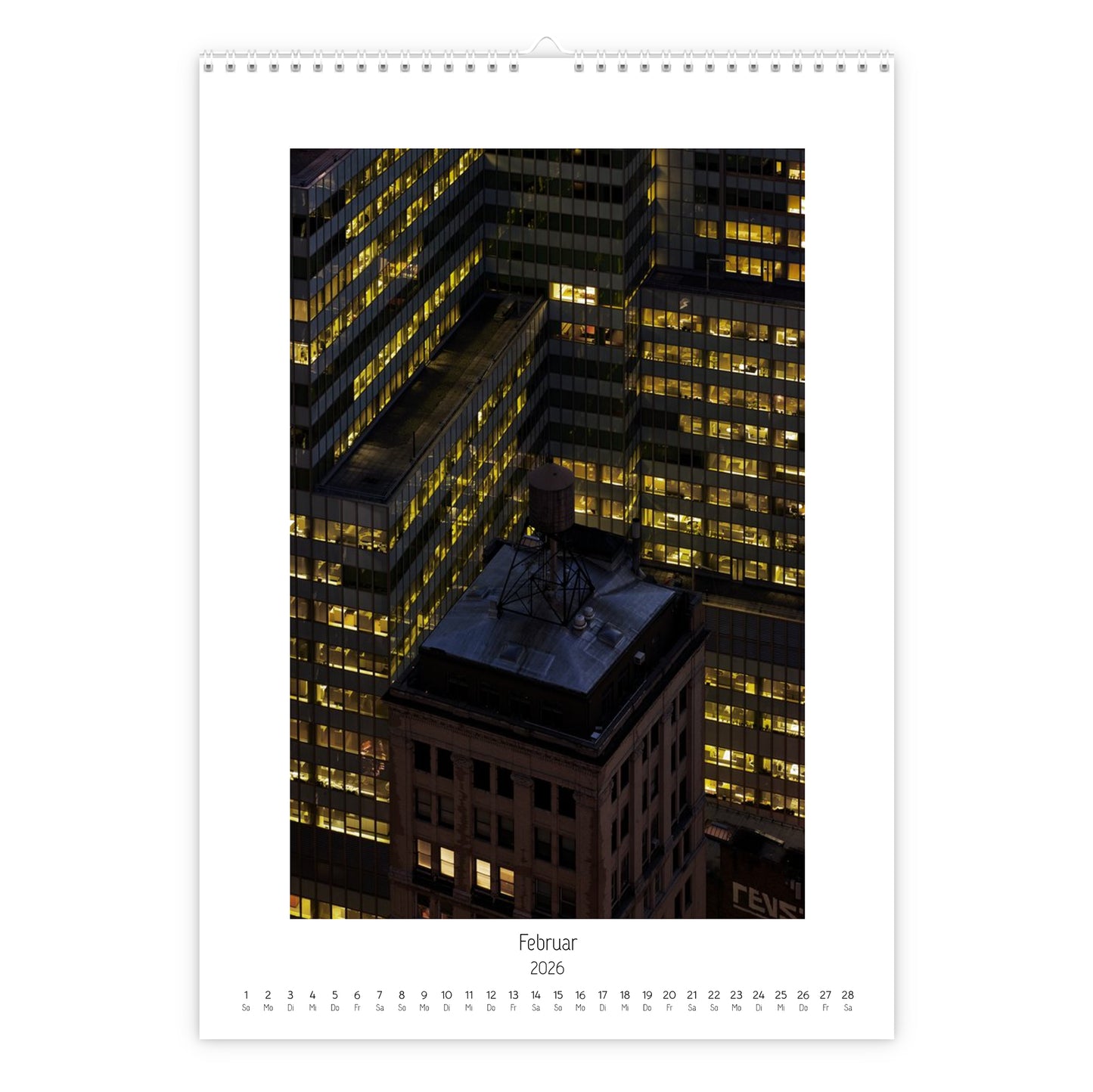 New York  Rooftop Calendar 2026 vertical