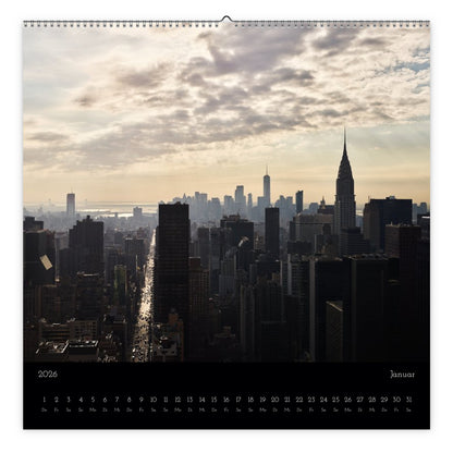 NYC skyline view from rooftop calendar