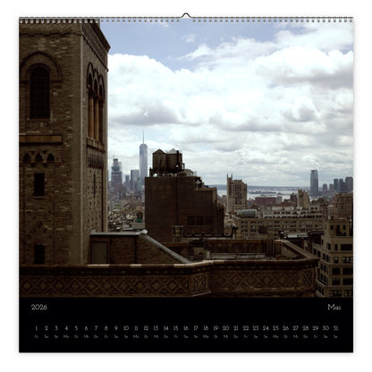 NYC skyline view from rooftop calendar