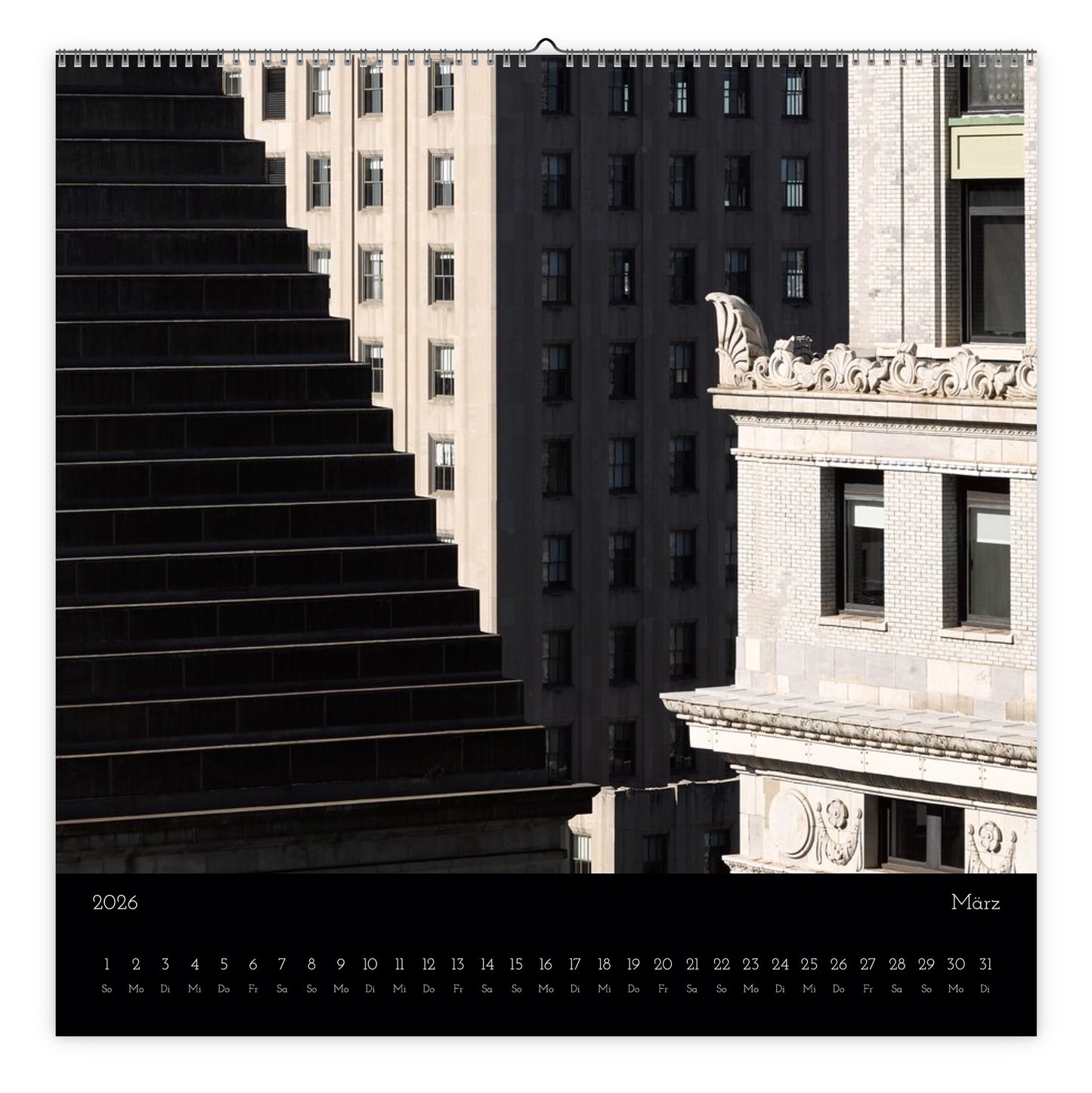 NYC skyline view from rooftop calendar