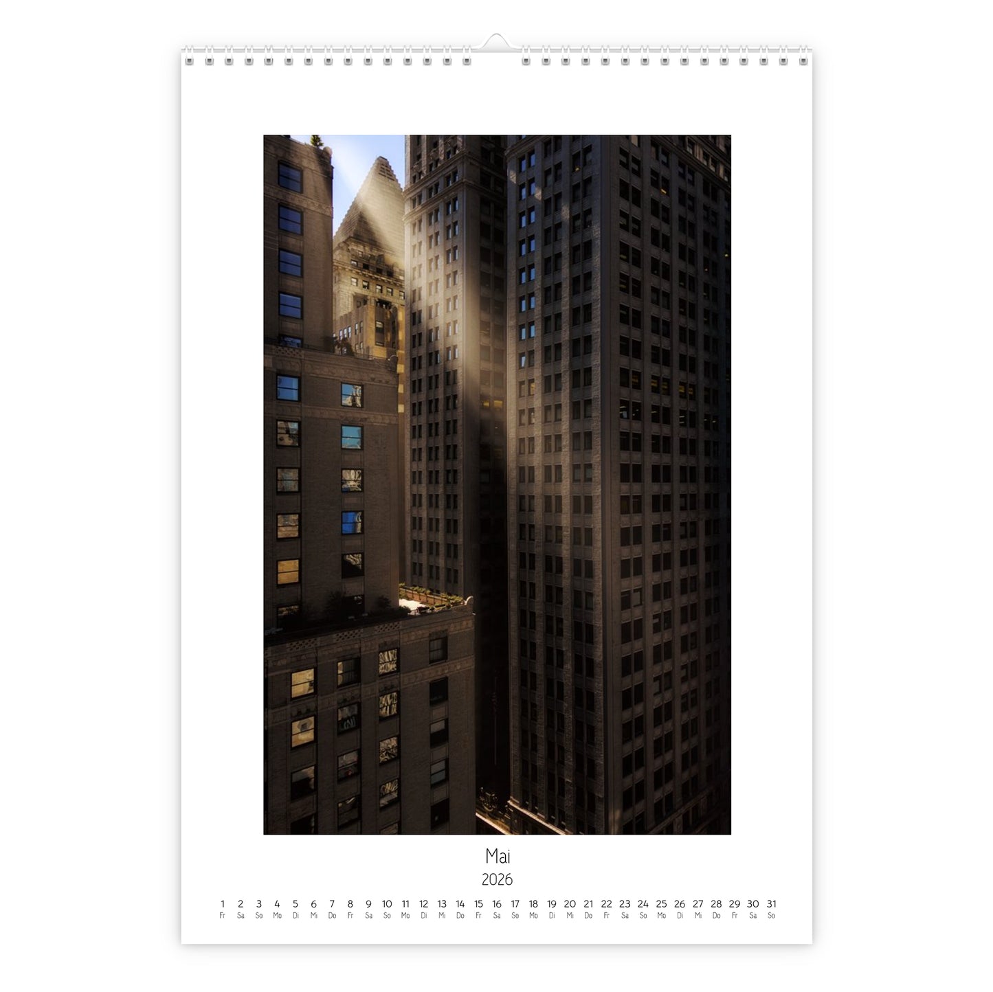 New York  Rooftop Calendar 2026 vertical