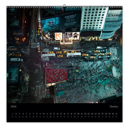 NYC skyline view from rooftop calendar