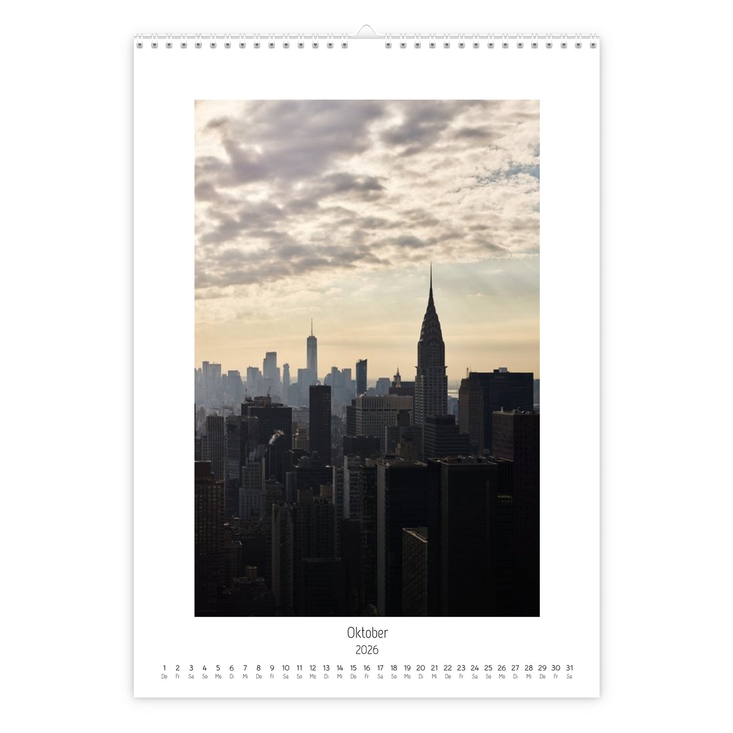 New York  Rooftop Calendar 2026 vertical
